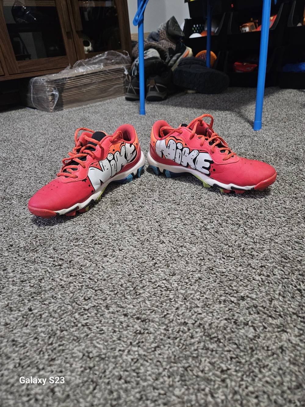 Nike x Diamond Supply Co Cleats Women’s 7.5 Youth 6Y Red Graffiti FZ8657-601
